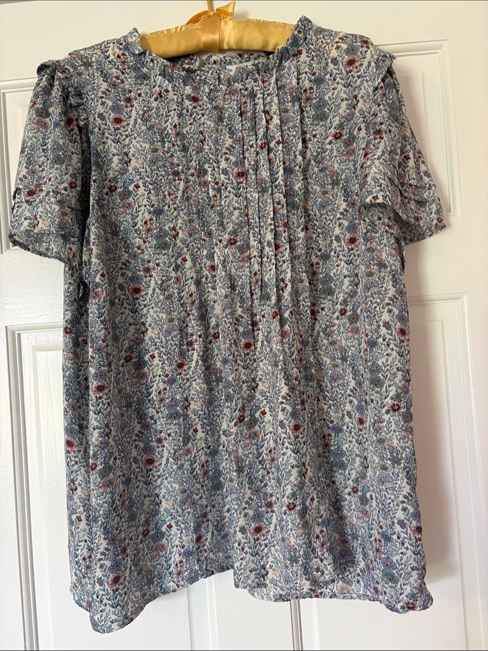 Rose & Olive Blue Floral Short Sleeve Shirt